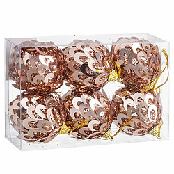 BigBuy Christmas Boules de Noël Bronze Plastique Polyfoam 6 x 6 x 6 cm (6 Unités)