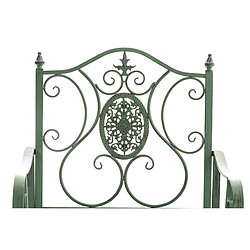 Decoshop26 Chaise de jardin balcon terrasse avec accoudoirs design rustique en métal vert vieilli 10_0003026 pas cher