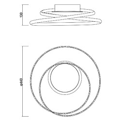 Acheter Plafonnier moderne à LED 38W plafonnier cercles 4000K cuisine chambre réception 230V 44cm COULEUR GRIS