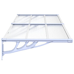 Avis vidaXL Auvent de porte Gris et transparent 199x90 cm Polycarbonate