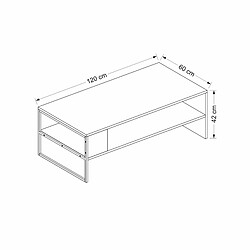 Avis Helloshop26 Table basse rectangulaire avec espace de rangement 42 x 120 x 60 cm noir / blanc 03_0008482