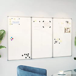 vidaXL Tableau blanc magnétique pliable 150x80x1,7 cm aluminium