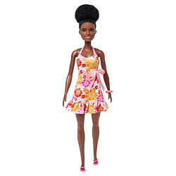 Mattel Barbie Aime L'Océan Poupée Mannequin Brune en Robe Bain de Soleil Multicolore