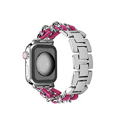 Avis B23 Rose Red Watch de rechange Bracelet de rechange 42mm 44mm 44mm 45mm Sangle de chaîne en métal à blocage de couleur pour Apple Iwatch 7654321 SE