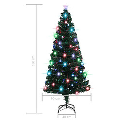 vidaXL Arbre de Noël pré-éclairé avec support 180 cm fibre optique pas cher