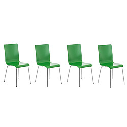 Decoshop26 Lot de 4 chaises de cuisine en bois vert et métal CDS10163