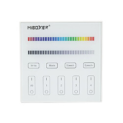 Ledkia Télécommande Murale RF pour Variateur LED RGBW 4 Zones MiBoxer B3 Blanc pas cher