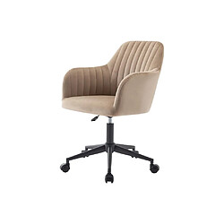 Avis Vente-Unique Chaise de bureau - Velours - Beige et noir - Hauteur réglable - ELEANA