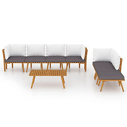 Avis Maison Chic Salon de jardin 8 pcs + coussins - Mobilier/Meubles de jardin - Table et chaises d'extérieur Bois d'acacia solide -MN33504