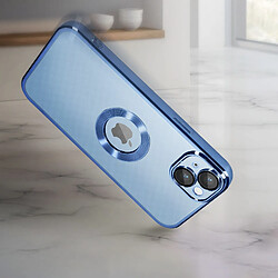 Avis Avizar Coque iPhone 14 Plus Souple Bloc Caméra Couvert Transparent Contour bleu Chromé