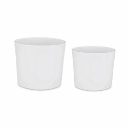 Ibergarden Set de pots Ø 22 cm Ø 27 cm 2 Pièces Blanc Argile