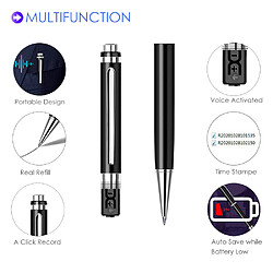 Acheter Universal Magnétophone Mini USB Stylo Activation vocale Magnétophone numérique 16 Go Lecteur MP3 Enregistrement 192 kbps