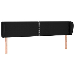 vidaXL Tête de lit avec oreilles Noir 183x23x78/88 cm Tissu