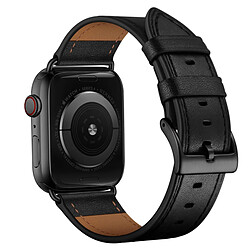 Avizar Bracelet pour Apple Watch 41mm / 40mm / 38 mm Cuir véritable Noir