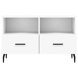 Acheter vidaXL Meuble TV Blanc 80x36x50 cm Bois d'ingénierie