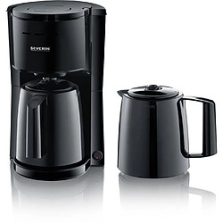 SEVERIN KA9252 Cafetiere filtre isotherme avec 2 verseuses, 16 tasses soit 1 litre par verseuse, Puissance: 1 000 W, Inox / Noir