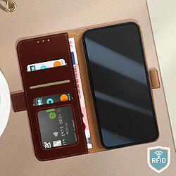 Avis Avizar Housse pour Nothing Phone 2 Cuir Véritable Portefeuille Leather Cover Marron