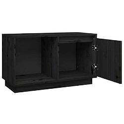 Avis vidaXL Meuble TV Noir 74x35x44 cm Bois de pin massif