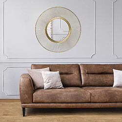 Acheter Miroir mural rond doré en verre/métal design Belo Horizontale 82 cm WOMO-DESIGN®