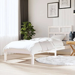 vidaXL Cadre de lit sans matelas blanc bois massif