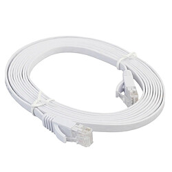 Wewoo Câble réseau LAN plat Ethernet blanc ultra-plat CAT6 2m, cordon RJ45