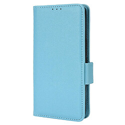 Etui en PU texture litchi, double fermeture magnétique avec support, bleu clair pour votre TCL 20 R 5G/Bremen 5G/20AX 5G