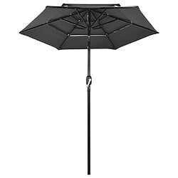 ComfortXL Parasol à 3 Niveaux Avec Mât En Aluminium Anthracite 2 M