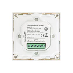 Ledkia Télécommande Murale RF 220-240V AC pour Variateur LED RGBW 4 Zones RF MiBoxer T3 Blanc pas cher