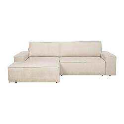 Avis Vente-Unique Canapé d'angle gauche convertible en tissu texturé beige AMELIA