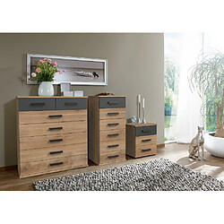 Avis Inside 75 Commode 7 tiroirs GALWAY style industriel chêne / graphite