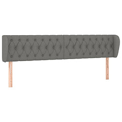 vidaXL Tête de lit avec oreilles Gris foncé 203x23x78/88 cm Tissu