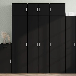 vidaXL Buffet haut noir 70x42,5x185 cm bois d'ingénierie