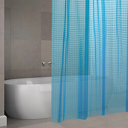 MSV Rideau de douche EVA 3D 180x200cm QUALITÉ PREMIUM Bleu - Anneaux inclus