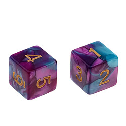 10x jeu de dés à 16 faces 16mm pour jeux de société / enseignement des mathématiques violet et bleu