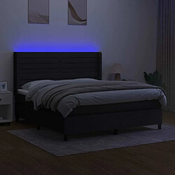 Avis Maison Chic Lit adulte- Lit + matelas + LED,Sommier à lattes de lit matelas et LED Noir 180x200 cm Tissu -GKD45057