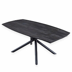 Avis Inside 75 Table de repas extensible MIKADO plateau céramique anthracite collé sur verre trempé, piétement en métal noir mat