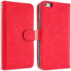 Avizar Housse Etui Folio Portefeuille pour Apple iPhone 6 Plus - Rouge