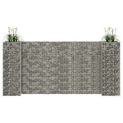 vidaXL Jardinière à gabion en H Fil d'acier 260x40x120 cm