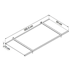 Marquise transparente 94x205,5cm gris anthracite - 705125 - PALRAM