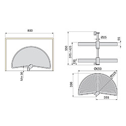 Avis Emuca Jeu de plateaux tournants module de cuisine, 180º, module 800 mm, Plastiqu