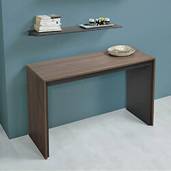 Inside 75 Table console extensible FORDA XL Noyer/cadre gris ardoise largeur 120cm*270cm