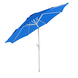 Decoshop26 Parasol de jardin Ø 3m inclinable polyester/aluminium 5kg bleu 04_0003880