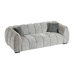 Avis Vente-Unique Canapé 3 places en tissu texturé gris BASDIO