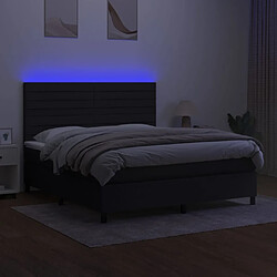 Avis vidaXL Sommier à lattes de lit et matelas et LED Noir 180x200 cm Tissu