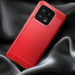 Avis Avizar Coque pour Xiaomi 13 Renforcée Souple Effet Carbone Brossé Rouge