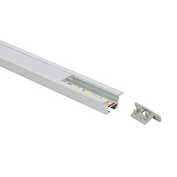 Avis Ledkia Profilé Aluminium Encastré Plafond avec Clips 1m pour Rubans LED jusqu'à 12mm Capot translucide 1 m