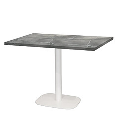 Restootab Table 120x70cm - modèle Round pied blanc lune bleue 