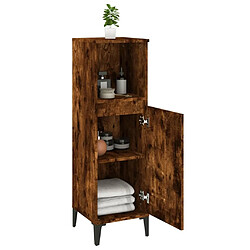 Acheter Maison Chic Armoire de bain,Meuble de rangement de salle de bain,Meuble haut chêne fumé 30x30x100 cm bois d'ingénierie -GKD257786