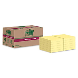 Notes recyclées jaunes pastel Super Sticky Post-it - bloc de 70 feuilles - Lot de 12