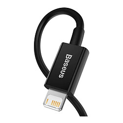 Baseus Câble de Charge et Transfert USB-Lightning Rapide 2,4A 2m Rapide Noir